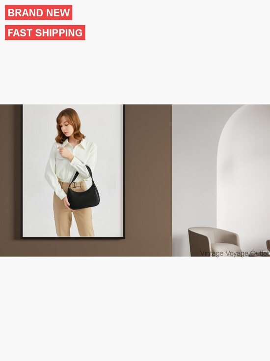 PU Leather Hobo Shoulder Bag Mini Tote with Zipper Closure